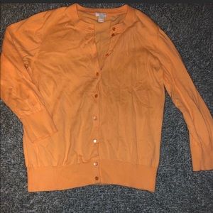 J Crew Clare Cardigan Orange Sweater